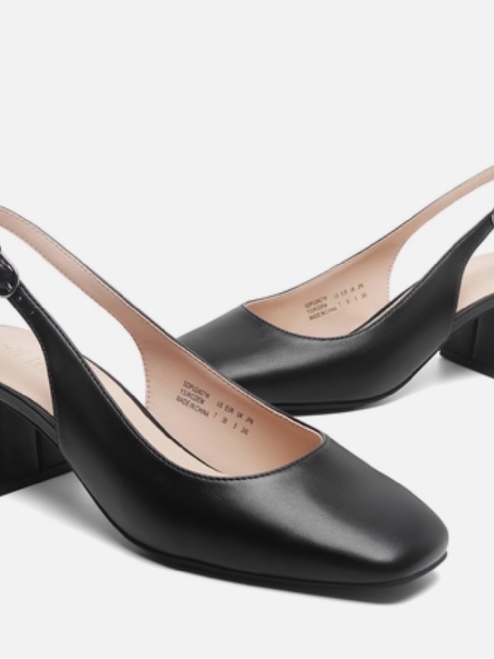 Dream Pairs Black Slingback Low Block Heel Pumps